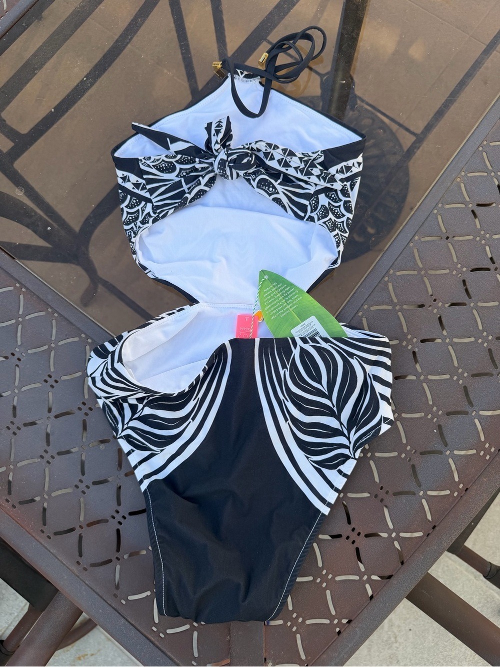 Farm Rio Monochrome Elegance Scarf One Piece - Picture 6 of 7
